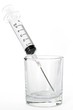 Disposable syringe isolated on a white background