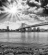Photo: Amazing sunset colors over New York Cityscape and Brooklyn Bridg Amazing sunset colors over New York Cityscape and Brooklyn Bridg