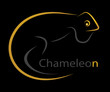 Vector image of an chameleon on black background