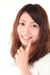 白い歯の女性