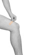 Adhesive bandage plaster on the knee.