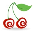 Cherry Icon. Abstract ripe cherry