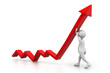 Man climb growth arrow