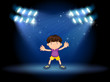 A stage with a young dancer