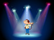A monkey standing at the stage