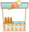 A wooden icecream stand