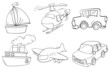Silhouettes of the different transportations