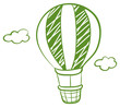 A green hot air balloon