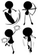 Shaded drawings of people in different sports