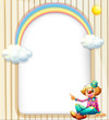 An empty surface with a female clown
