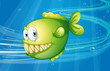 Vector: A green fish under the sea A green fish under the sea