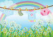 Vector: Hanging clothes for toddlers Hanging clothes for toddlers