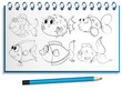Vector: A notebook with a doodle design at the cover page A notebook with a doodle design at the cover page