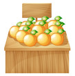 A fruitstand with empty signboard
