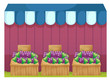 Vetor: Fruit stands with grapes Fruit stands with grapes
