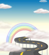 A long winding road going to the rainbow
