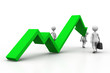 Man climb business arrow.