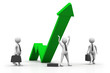 Business growth graph with people.(business success concept)
