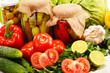 Photo: Composition with assorted organic vegetables Composition with assorted organic vegetables