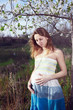Pregnant girl on a tree