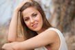 Beautiful caucasian woman in casual outdoors