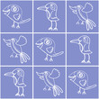 texture birds blue