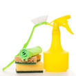 Bright colorful cleaning set on a background