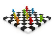 Business people competition on chessboard