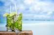 Cocktail mojito on beach