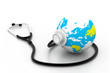 Globe with stethoscope - Global healthcare.