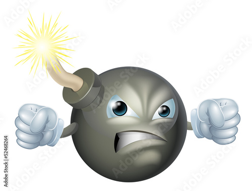 Vector: Angry cartoon bomb Angry cartoon bomb