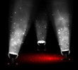 Three spotlights