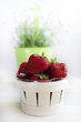 Strawberries in the round basket