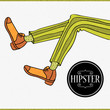 Male legs in stripy trousers
