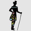 Gentleman's silhouette with various male accessories