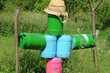 France, a scarecrow in a garden in Jouy Le Moutier