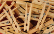 close up of a pile of clothes peg