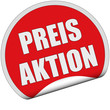 Illustration: Sticker rot rund cu PREIS AKTION Sticker rot rund cu PREIS AKTION