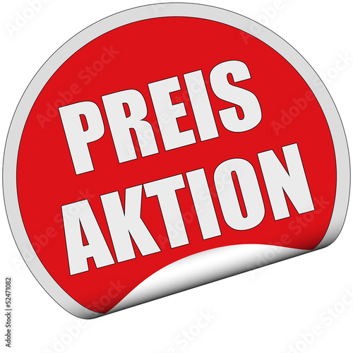 Illustration: Sticker rot rund cu PREIS AKTION Sticker rot rund cu PREIS AKTION