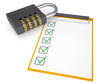 Combination lock and checklist