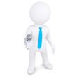 3d white man with a microphone