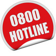 Sticker rot rund cu 0800 HOTLINE