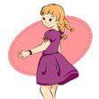 Girl in a purple dress