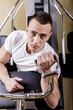 Young man in the gym
