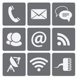 Set of modern communication signs and icons