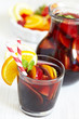 Sangria red wine with fruits