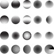 Vector: set of halftone spheres. vector illustration set of halftone spheres. vector illustration