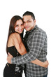 Photo: Young loving couple smiling - isolated over a white background Young loving couple smiling - isolated over a white background
