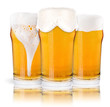Foto: Frosty glass of light beer set isolated Frosty glass of light beer set isolated
