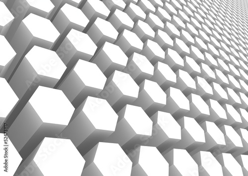Illustration: White hexagon pattern White hexagon pattern